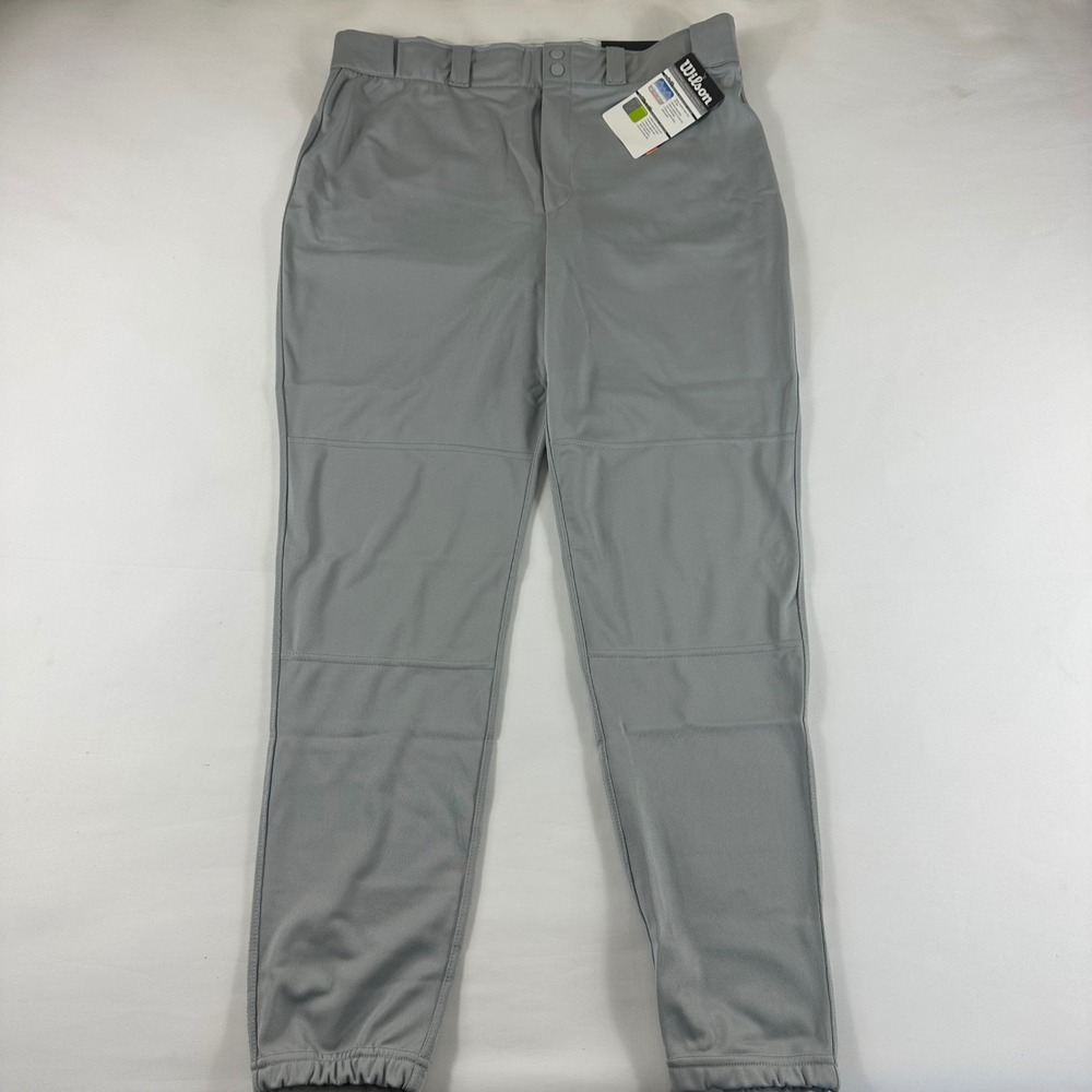 NWT Wilson Mens XL Grey Baseball Softball Pants Performance Elastic Cuff‎